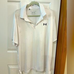 Under Armour White The Playoff Polo Golf Shirt loose lightweight breathable XL